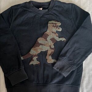 Kids Black Sweatshirt with Dinosaur Design